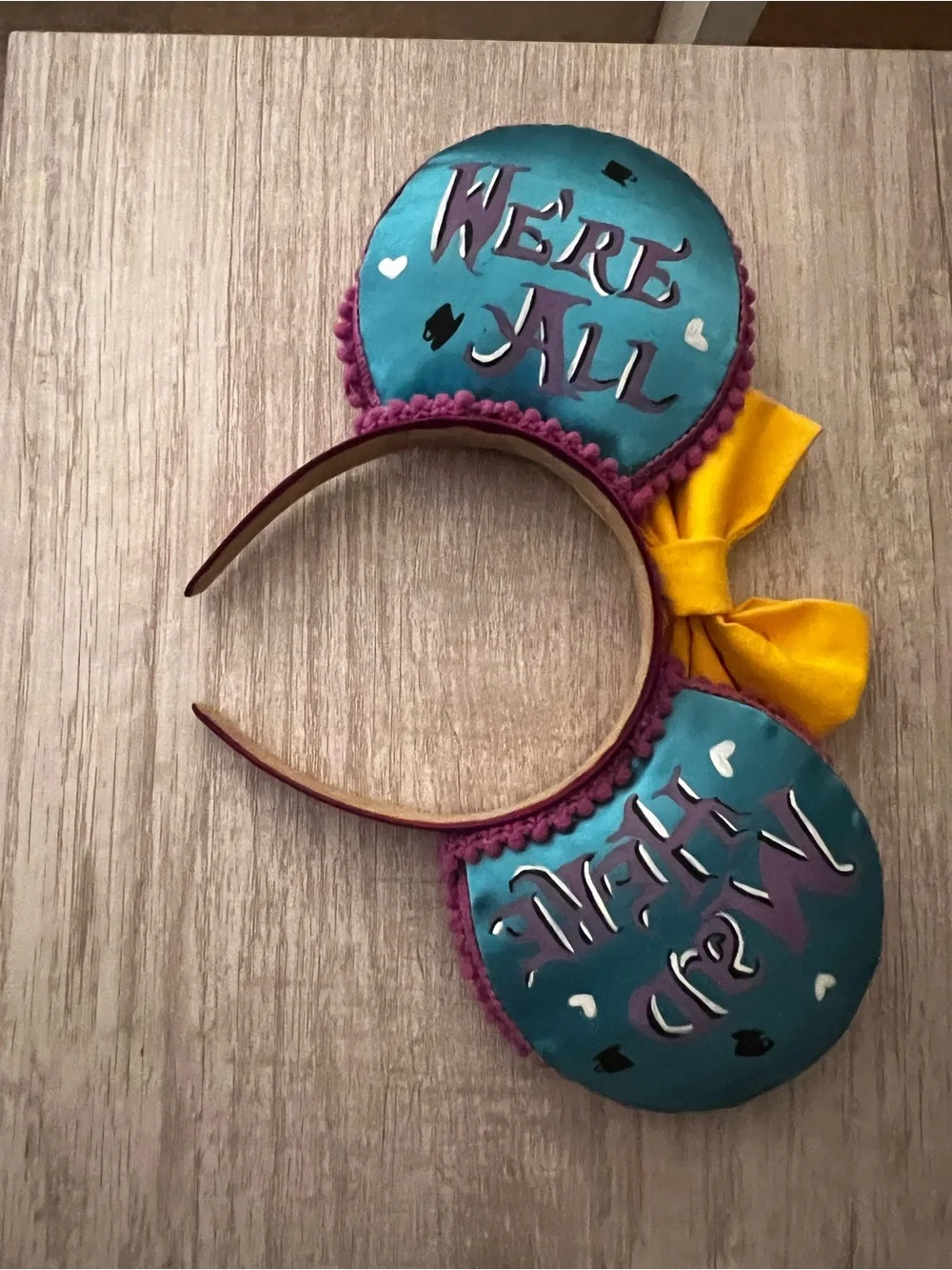 Disney Alice in Wonderland Pom Pom Ears Headband with Yellow Bow